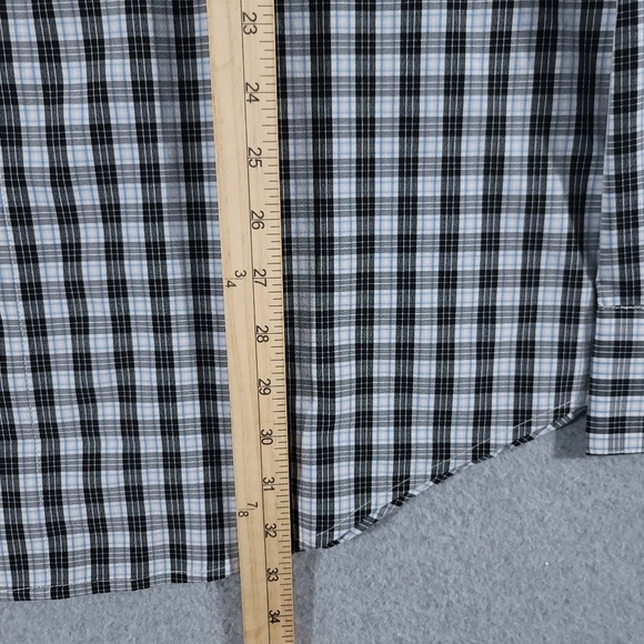 Mizzen + Main Leeward Button Up Trim Fit Men's XXL Shirt Blue Black Plaid 2XL - Picture 7 of 7